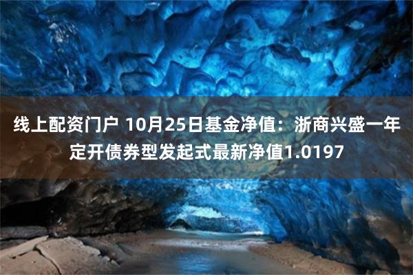 线上配资门户 10月25日基金净值：浙商兴盛一年定开债券型发起式最新净值1.0197