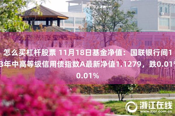 怎么买杠杆股票 11月18日基金净值：国联银行间1-3年中高等级信用债指数A最新净值1.1279，跌0.01%