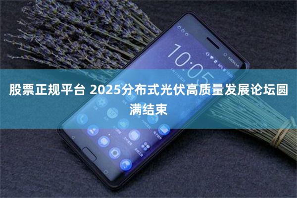 股票正规平台 2025分布式光伏高质量发展论坛圆满结束